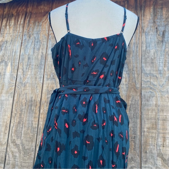 Shein Cheetah Wrap Midi Dress Size L - Picture 4 of 14